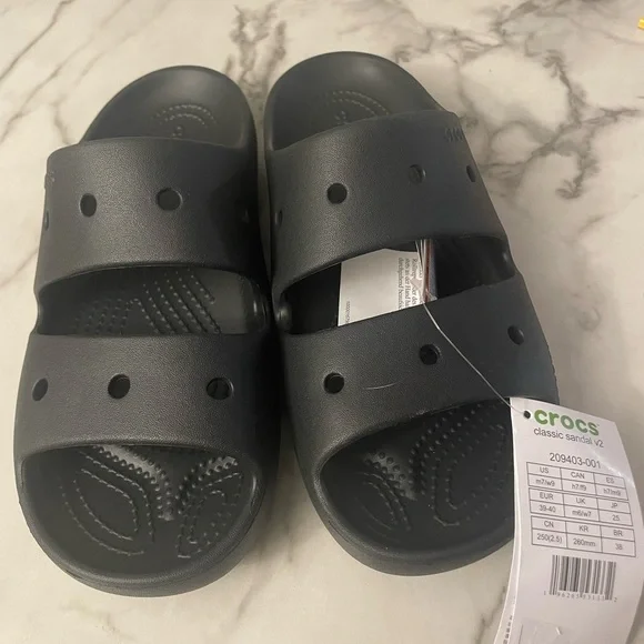 CROCS Women's Black Slide Sandals - Picture 6 of 6